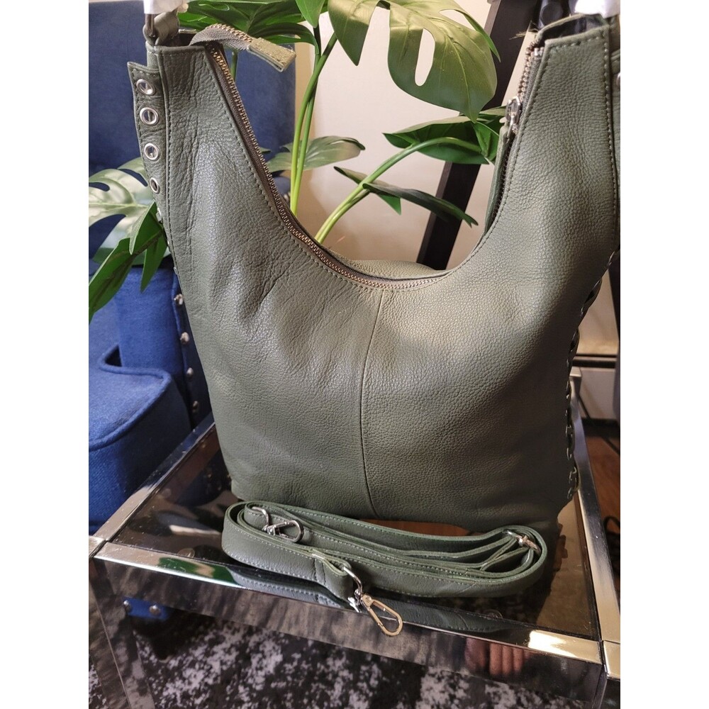 Beautiful Olive Green Boho Shoulder Bag- Slight Imperfections See Description - Picture 7 of 16